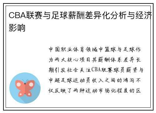 CBA联赛与足球薪酬差异化分析与经济影响