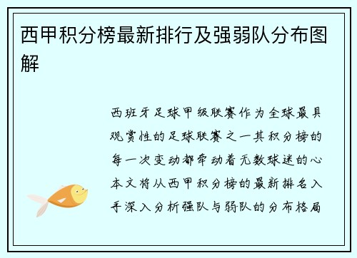 西甲积分榜最新排行及强弱队分布图解